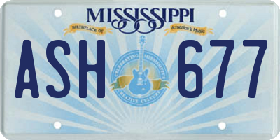 MS license plate ASH677