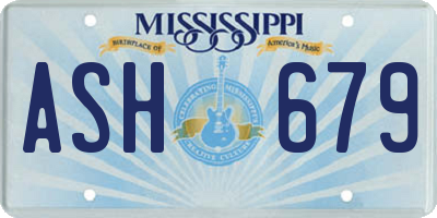 MS license plate ASH679