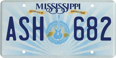 MS license plate ASH682