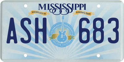 MS license plate ASH683