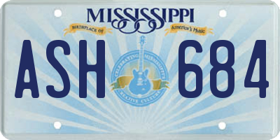 MS license plate ASH684