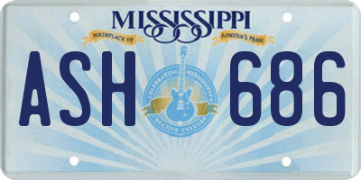 MS license plate ASH686