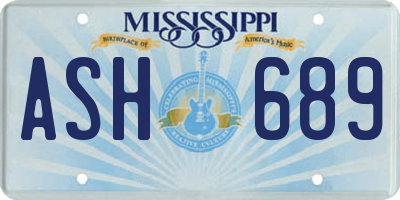 MS license plate ASH689