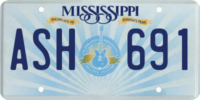MS license plate ASH691