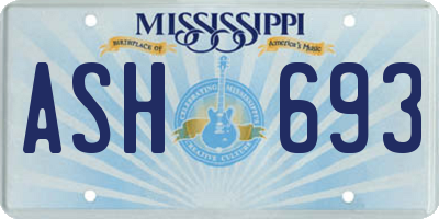 MS license plate ASH693