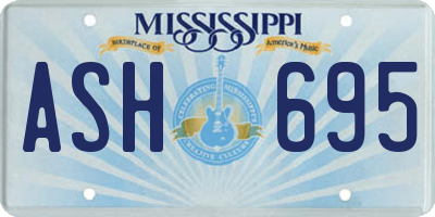 MS license plate ASH695