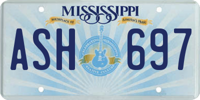 MS license plate ASH697