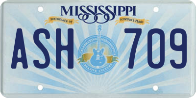 MS license plate ASH709