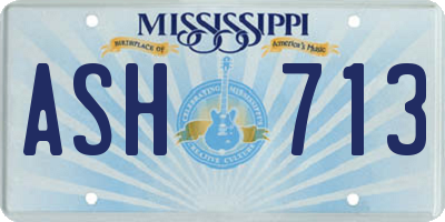 MS license plate ASH713