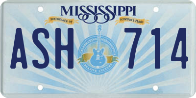 MS license plate ASH714