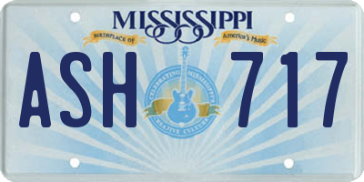 MS license plate ASH717