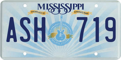 MS license plate ASH719