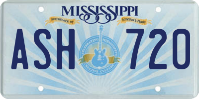 MS license plate ASH720