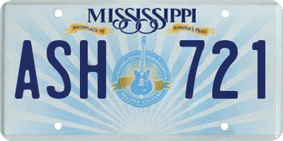 MS license plate ASH721