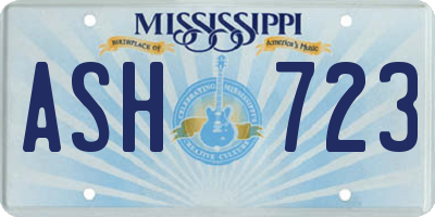 MS license plate ASH723