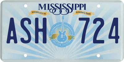 MS license plate ASH724