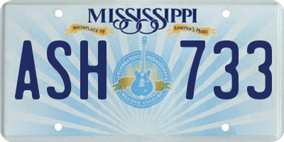 MS license plate ASH733