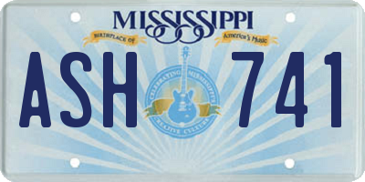 MS license plate ASH741