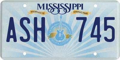 MS license plate ASH745