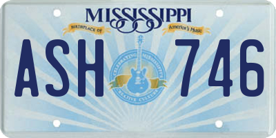MS license plate ASH746