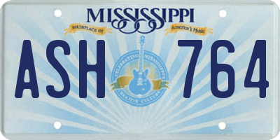 MS license plate ASH764
