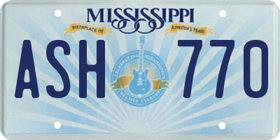 MS license plate ASH770