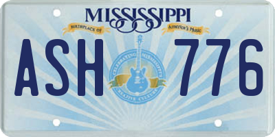 MS license plate ASH776