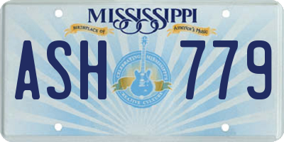 MS license plate ASH779