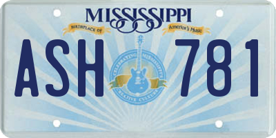 MS license plate ASH781