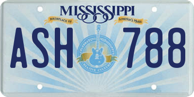 MS license plate ASH788