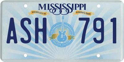 MS license plate ASH791