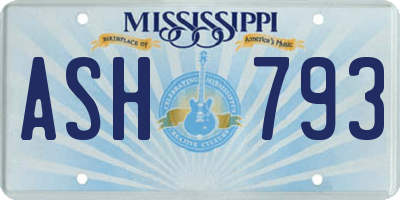 MS license plate ASH793