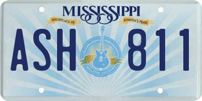 MS license plate ASH811