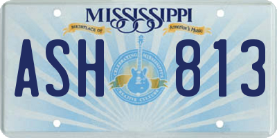 MS license plate ASH813