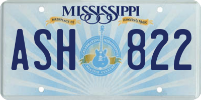 MS license plate ASH822