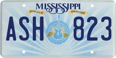 MS license plate ASH823