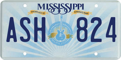 MS license plate ASH824