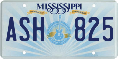 MS license plate ASH825