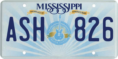 MS license plate ASH826