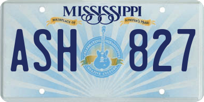 MS license plate ASH827