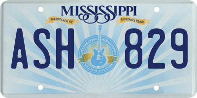 MS license plate ASH829