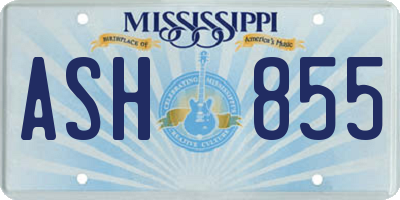MS license plate ASH855