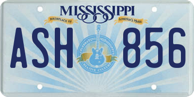 MS license plate ASH856