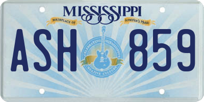 MS license plate ASH859