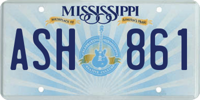 MS license plate ASH861