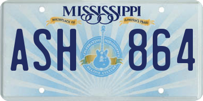 MS license plate ASH864