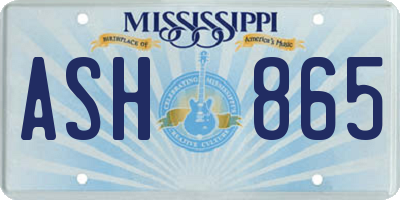 MS license plate ASH865
