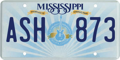 MS license plate ASH873