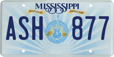 MS license plate ASH877