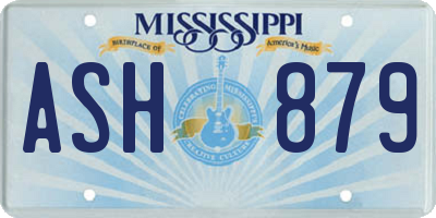MS license plate ASH879